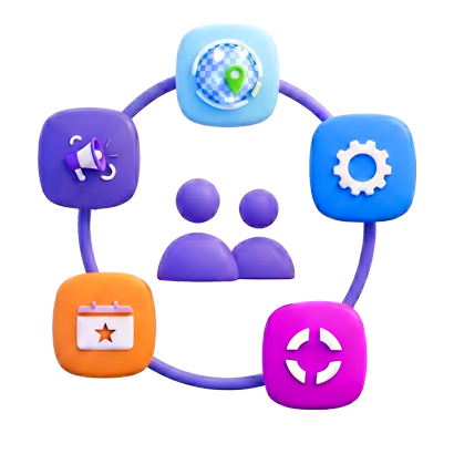 Illustration: connected ecosystem and integrations.